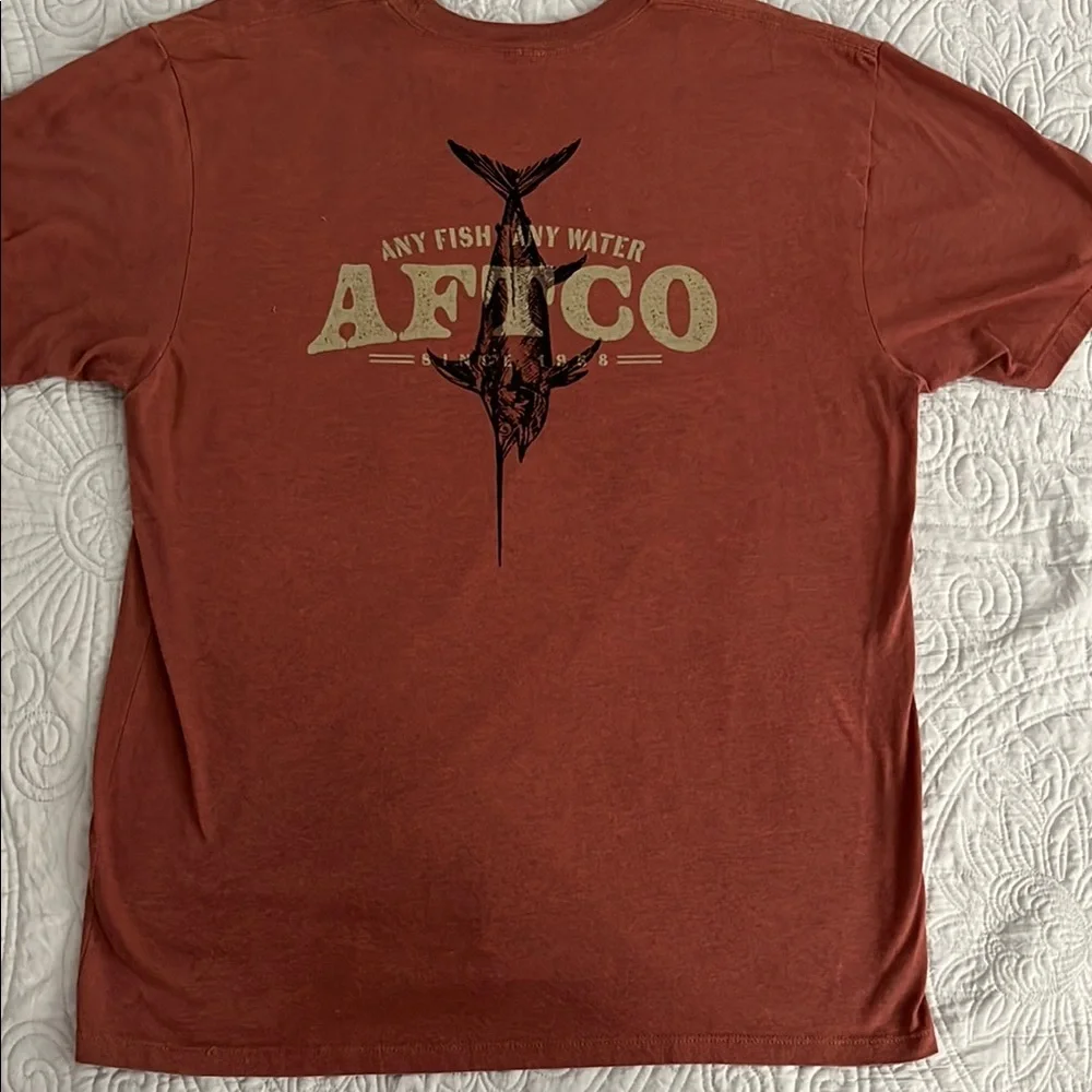 AFTCO Brick Red Graphic Tee - Picture 1 of 5